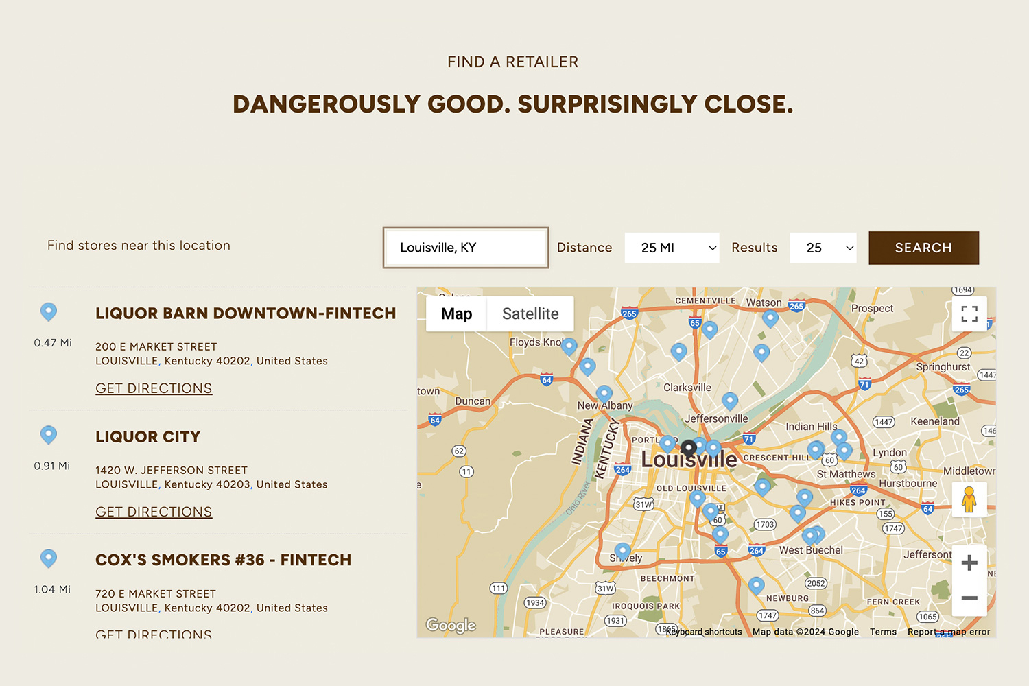 A screenshot of the Ballotin Store Locator page