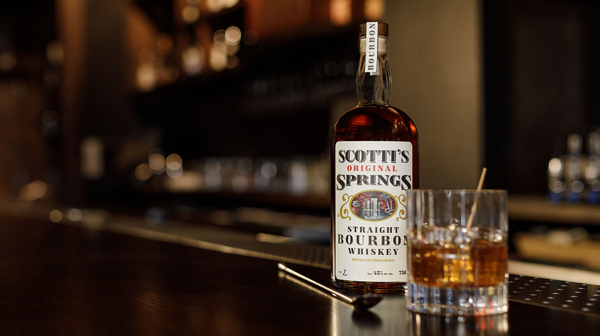 Scotti's bottle with barware