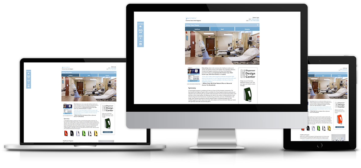 A view of the Symmetry website across multiple browsers and devices